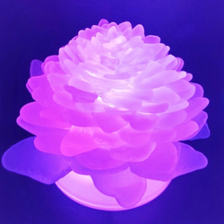【オーダー】シーグラスのお花のランプシェード ホワイト×ライトグリーン 翡翠（ひすい）大 ギフトラッピング対応【海灯花】 4枚目の画像
