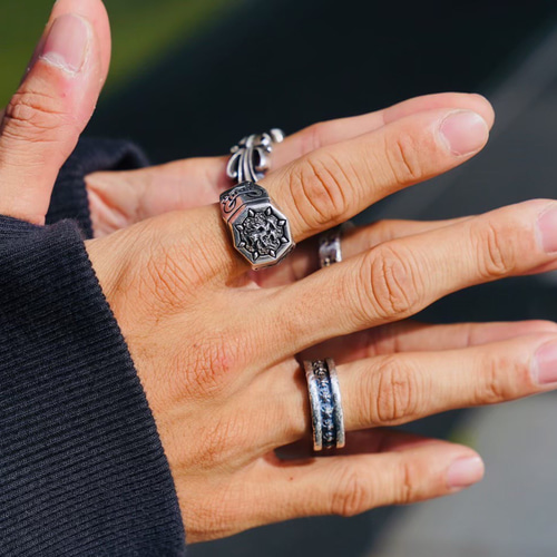 トーテムシリーズ】ウルフ メンズ シルバー925スターリングシルバー