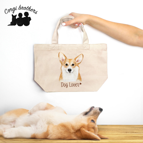 パピヨン 水彩画風 毛色4色 】 ミニキャンバス トートバッグ 犬