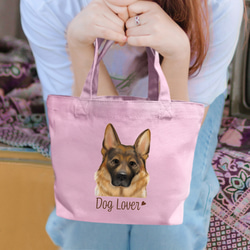 【 ジャーマンシェパード 水彩画風 毛色1色 】 ミニキャンバス トートバッグ　犬　ペット　うちの子　プレゼント　母の日 3枚目の画像