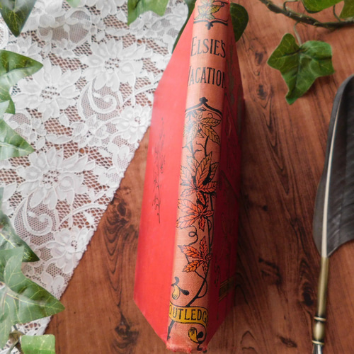 アンティーク　イギリスbook ボタニカル　洋書 ゜+ 1879年 ボタニカルイラスト付き古書 英国の小説