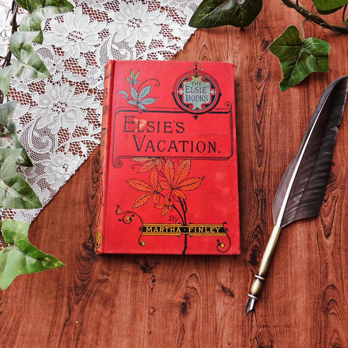 ゜+ 1893年 紅葉柄イラスト付き表紙 英国 アンティークブック