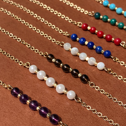 – Shell Pearl シェルパール –Gemstone x Gold Chain Bracelet 8枚目の画像