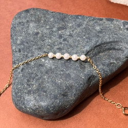 – Shell Pearl シェルパール –Gemstone x Gold Chain Bracelet 6枚目の画像