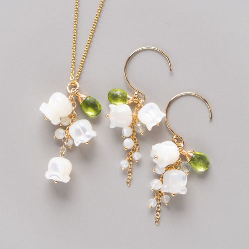 天然石のすずらんネックレス（14KGF） ネックレス・ペンダント Lily of