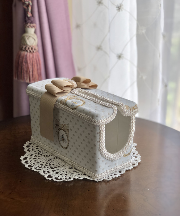 コロコロケース 蜂柄 ハチ柄 ラベルピエス ビジュー リボン フランス 