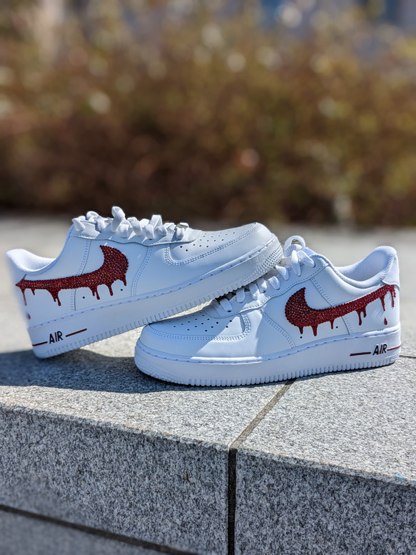 現在オーダー3ヶ月待ち！お早めのご注文を…✩ 大人気 NIKE Air force1ドロップカスタム 1枚目の画像