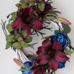 フラワーリース　’’White Wreath'' アーティフィシャルフラワー　　 1枚目の画像