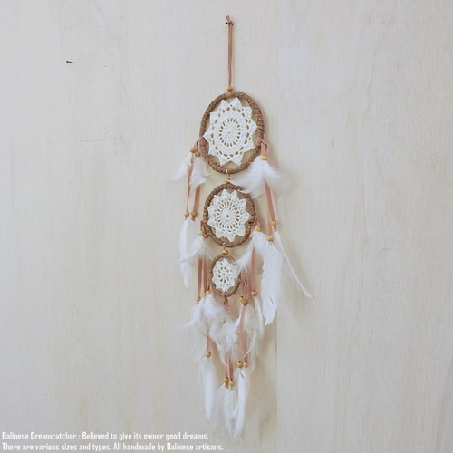 ドリームキャッチャー マクラメ TypeBW Size M 幅22～25cm 長さ61~66cm  