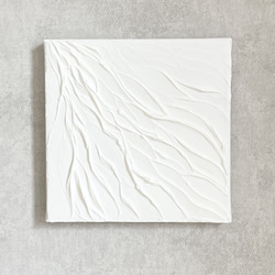 【送料無料】ミニアートプレゼント付き！　テクスチャーアート　シンプルモダンシリーズ　抽象画　ホワイト　ニュートラル　 1枚目の画像