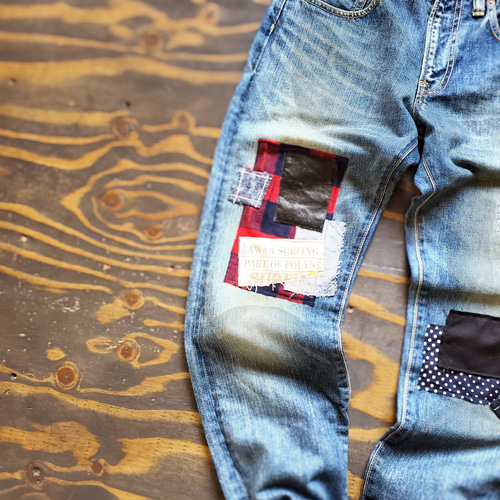 リメイク　ヴィンテージ　パッチワーク　ワイドパンツ r240227019mob011v01.jpg