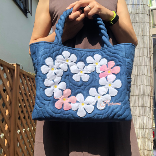 Hawaiian quilt bag♡モンステラとホヌが可愛いハンドメイドバック