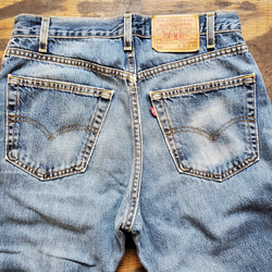 メンズ 柄　ネル　刺し子 パッチワーク リメイク USED デニムパンツ Levi's505 USA製 90s 8枚目の画像