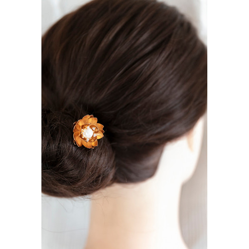 一輪の蓮の花 簪 Uピン 和装髪飾り ヘアアクセサリー かんざし JOS