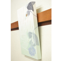 小型室內手繪 Yuzen 織物面板繡球花 第2張的照片