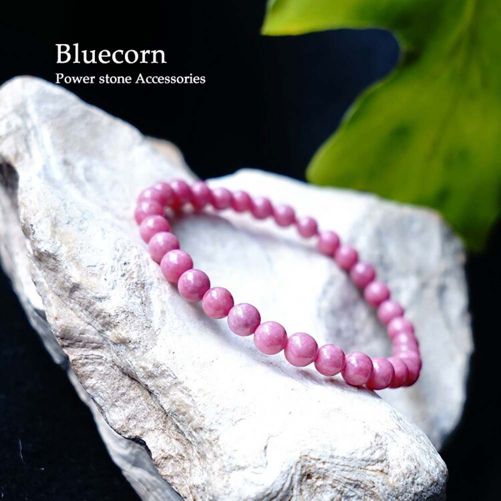 【ありのままのあなたの魅力を引き出す】ロードナイト 一連ブレスレット 6mm スリム 天然石