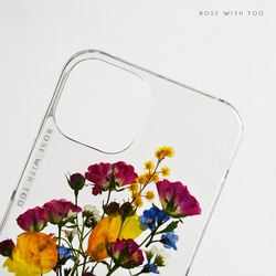 世界一小さいバラの花束 押し花スマホケース【iPhone全機種対応】 4枚目の画像