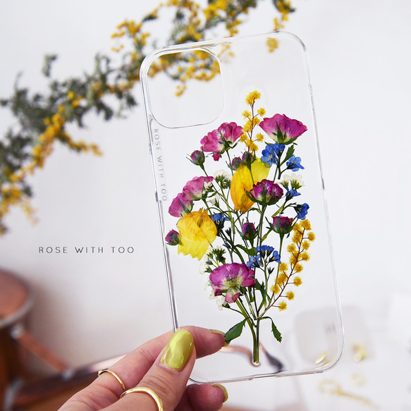 世界一小さいバラの花束 押し花スマホケース【iPhone全機種対応】 8枚目の画像