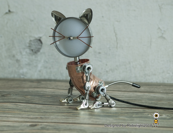 かわいい猫ランプ ロボット ランプ テーブル ランプ 2枚目の画像