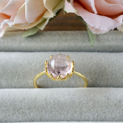 受注制作】4月誕生石 モルガナイト クラウンモチーフ 7号