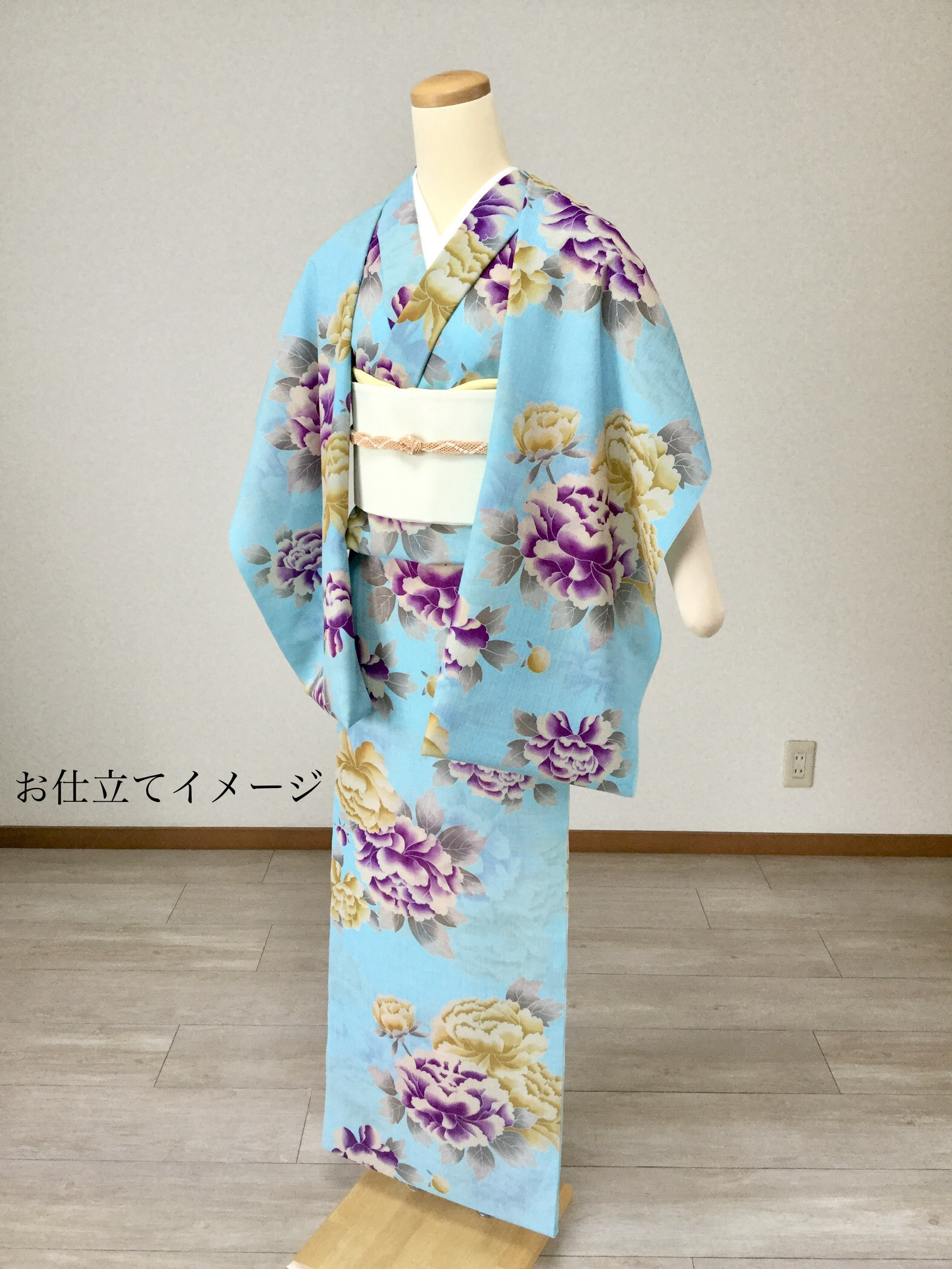 6/15まで期間限定！【レトロ牡丹】単衣｜浴衣｜夏着物 3ＷＡＹで着回す