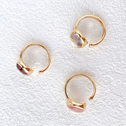[生日石和淡水珍珠戒指] 戒指，天然石，最喜歡的顏色，最適合的一種尺寸，金色，生日禮物，禮物 第5張的照片