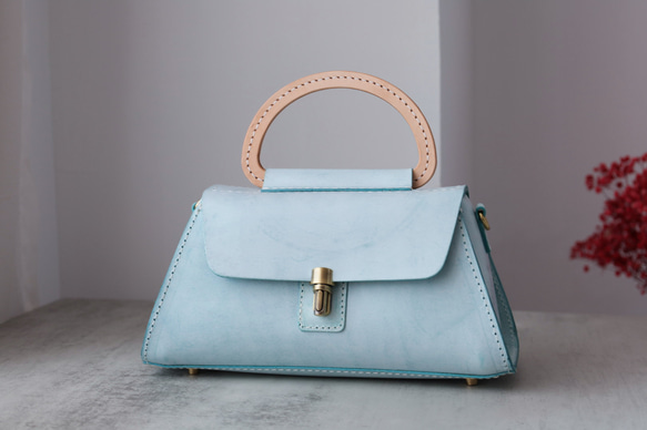 【Creema獨家早鳥價，免運費】真皮手工單肩包，全手工縫製，兩用包，夏季包 第3張的照片