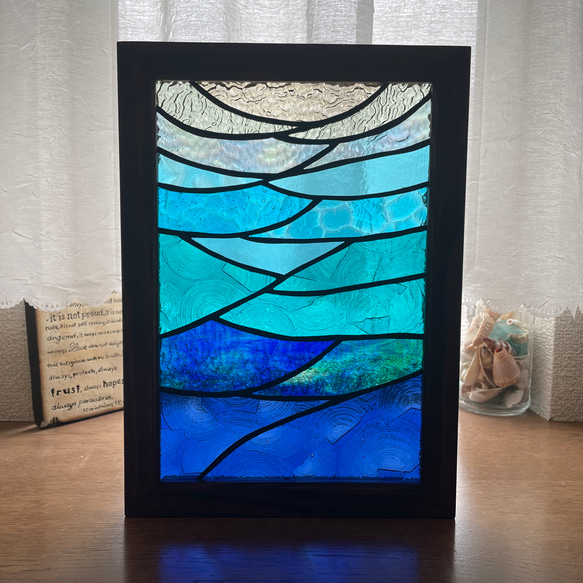 ステンドグラス　パネル　モザイクアート　深海 ステンドグラス パネルアート 深海 その他インテリア雑貨 ステンド