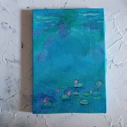 印象派 油彩画 睡蓮 約70cm x 50cm b96340f4c3f56614ca78fc3c7840b5