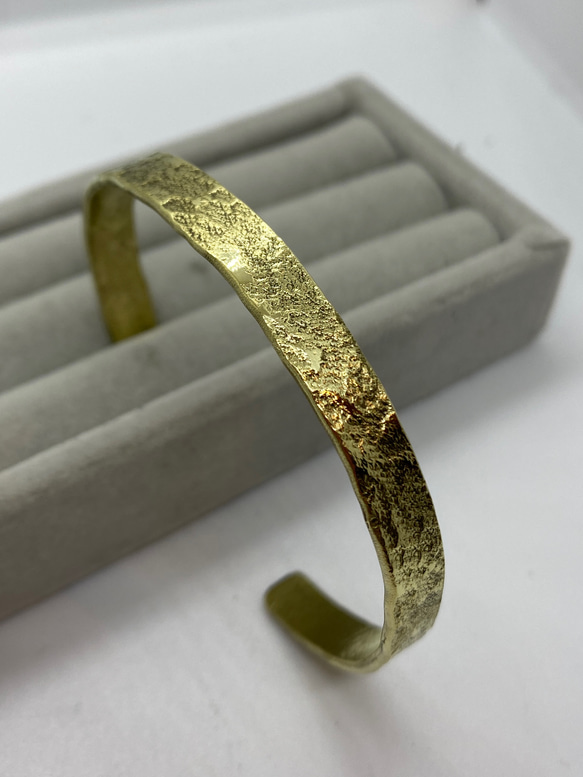 全商品送料無料】真鍮バングル 平線 霜（細） バングル・リストバンド
