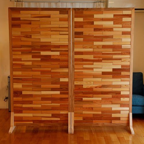 天然木のパーテーション(1枚) テレワークやライブ配信の背景に