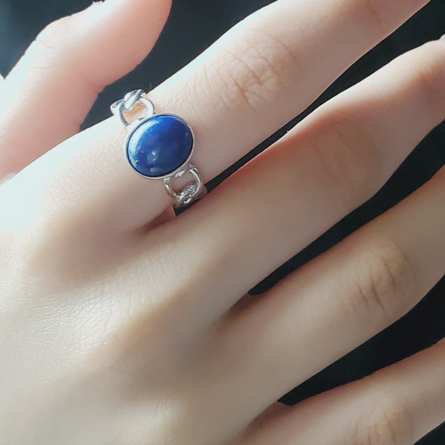 チェーンリング,個性的なシルバーリングラピスラズリ天然石リングRS
