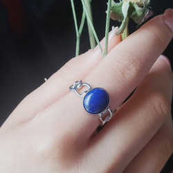 チェーンリング,個性的なシルバーリングラピスラズリ天然石リングRS