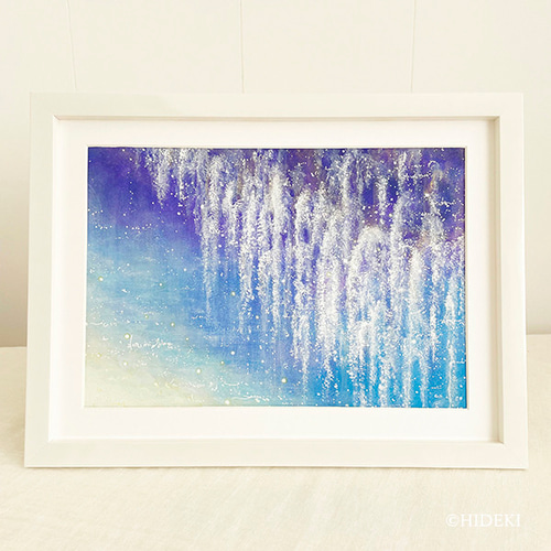 油絵 絵画 【癒やしの藤】 油絵 油彩 油彩画 絵 絵画 ミニ絵画【藤の花】 油絵 油彩 油彩画 絵