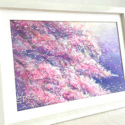超美品！値下げ交渉あり。金箔で桜の花　アクリル画　絵画 超美品！値下げ交渉あり。金箔で桜の花アクリル画絵画