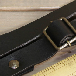 牛革　ソフト　黒　20mm幅　100～150ｃｍ　付替ショルダーベルト 鞄 バッグ ベルト ストラップ 5枚目の画像