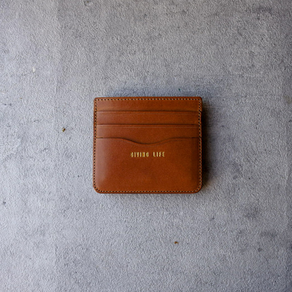 【名入れ 可】超薄型 コンパクト財布 "slice" ダークブラウン 8枚目の画像