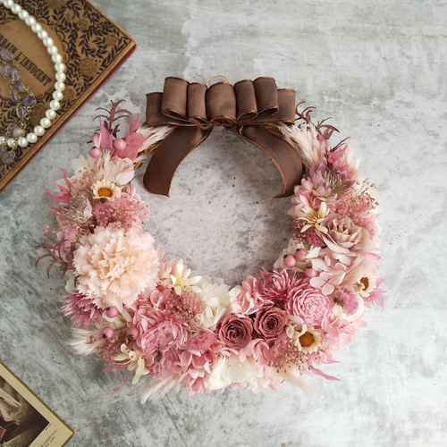 ◇フラワーリース◇母の日ギフト◇母の日◇ハーフリース◇ナチュラル