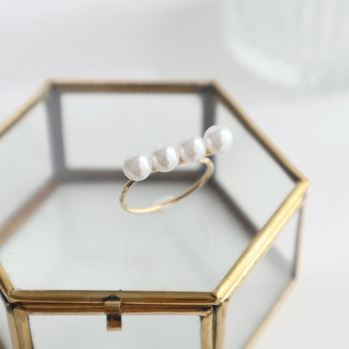 よろしく♫ページ　4-4.5mmパールリング　2点 よろしく♫様専用ページ 4-4.5mmパールリング 2点