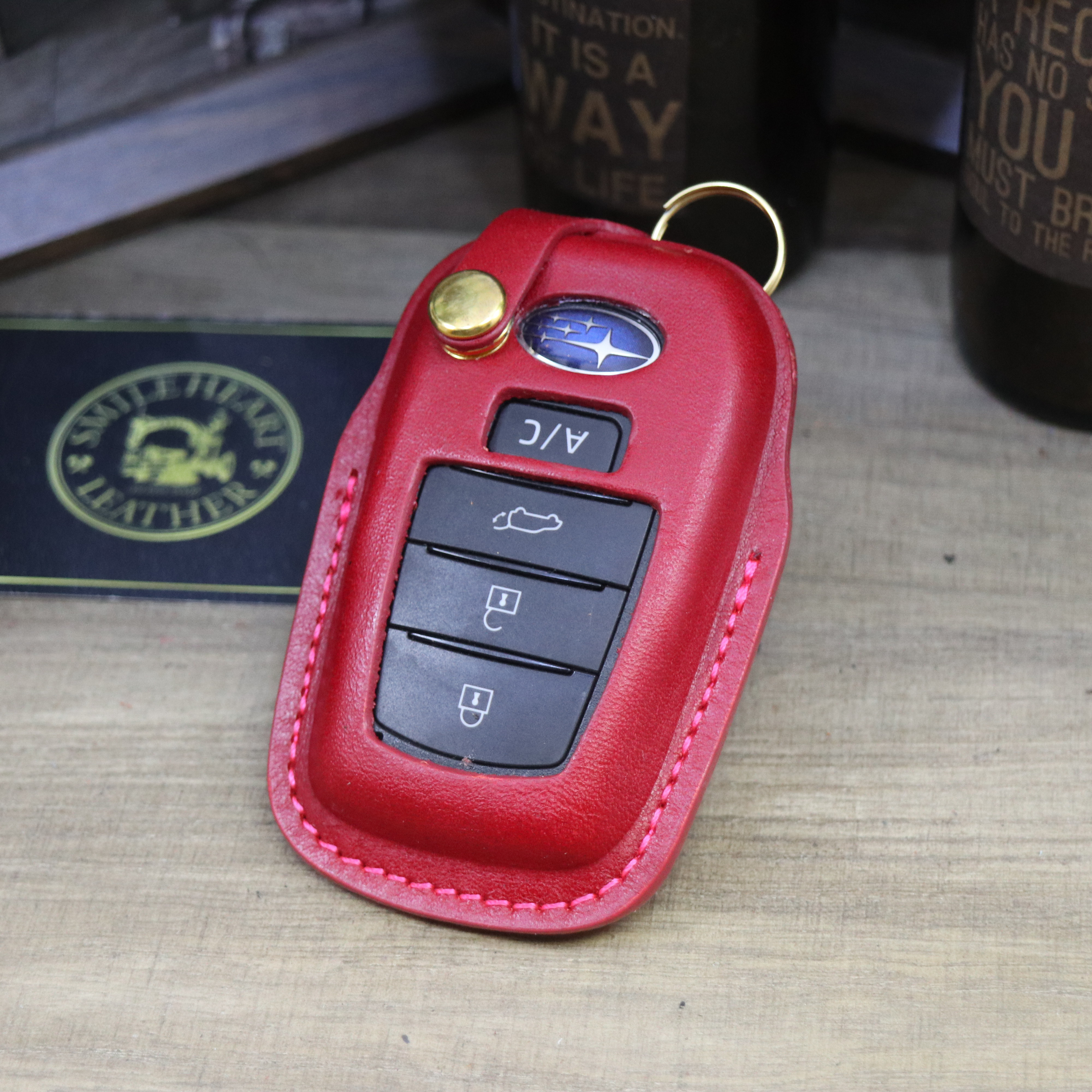 名入れ 無料 スマートキーケース　スバル　ソルテラ　本革　キーリング仕様【レザーキースーツ】