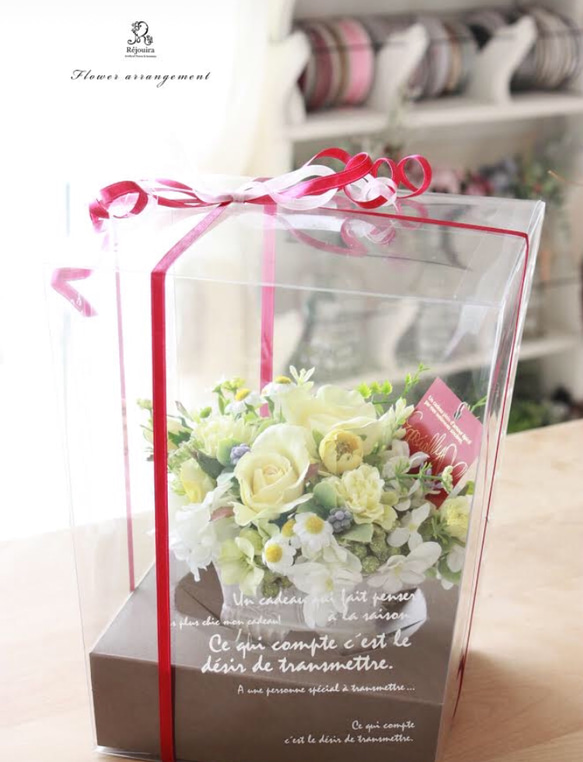 《予約販売》《特集掲載》ドライフラワーローズの花摘みミニカゴアレンジ　母の日　敬老の日　結婚祝い　プレゼント 7枚目の画像