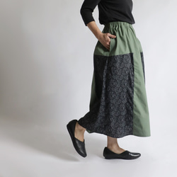 ラスト１　最終ＳＡＬＥ　７８cm　愉快なスカート　パッチワーク　ギャザースカート　上質コットン　バティック　Y17 7枚目の画像