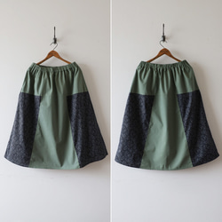 ラスト１　最終ＳＡＬＥ　７８cm　愉快なスカート　パッチワーク　ギャザースカート　上質コットン　バティック　Y17 11枚目の画像