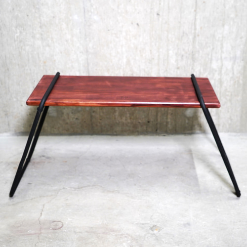 木製 テーブル】 アイアンレッグ 高さ調整 キャンプ アウトドア 鉄