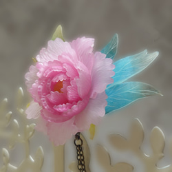 牡丹の花のヘアクリップ(薄紅) 4枚目の画像