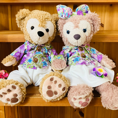ダッフィとシェリーメイのコスチューム アロハシャツとズボンと