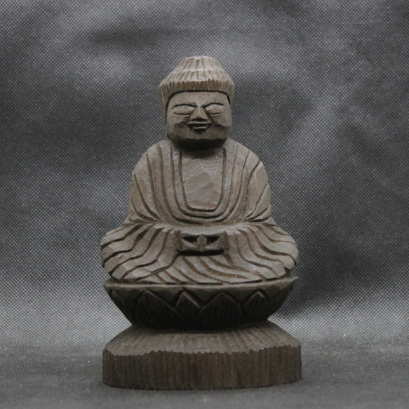 【国内在庫】 阿弥陀如来坐像（15cm an4022）仏像 円空仏 摸刻 木彫 彫刻 円空 Sculpture / Object