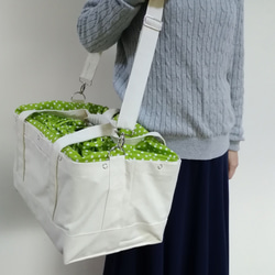 秋・冬用 インコ 通院バッグ（鳥・小動物用）オーダーメイド  帆布 キャリーバッグ ※ショルダー、肩パッド付 11枚目の画像