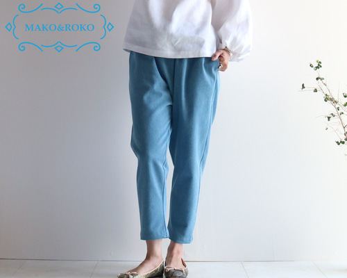 【美品】BACKLASH ストレッチコットン セミサルエルパンツ L ブルー 美品】BACKLASH ストレッチコットン セミサルエルパンツ L