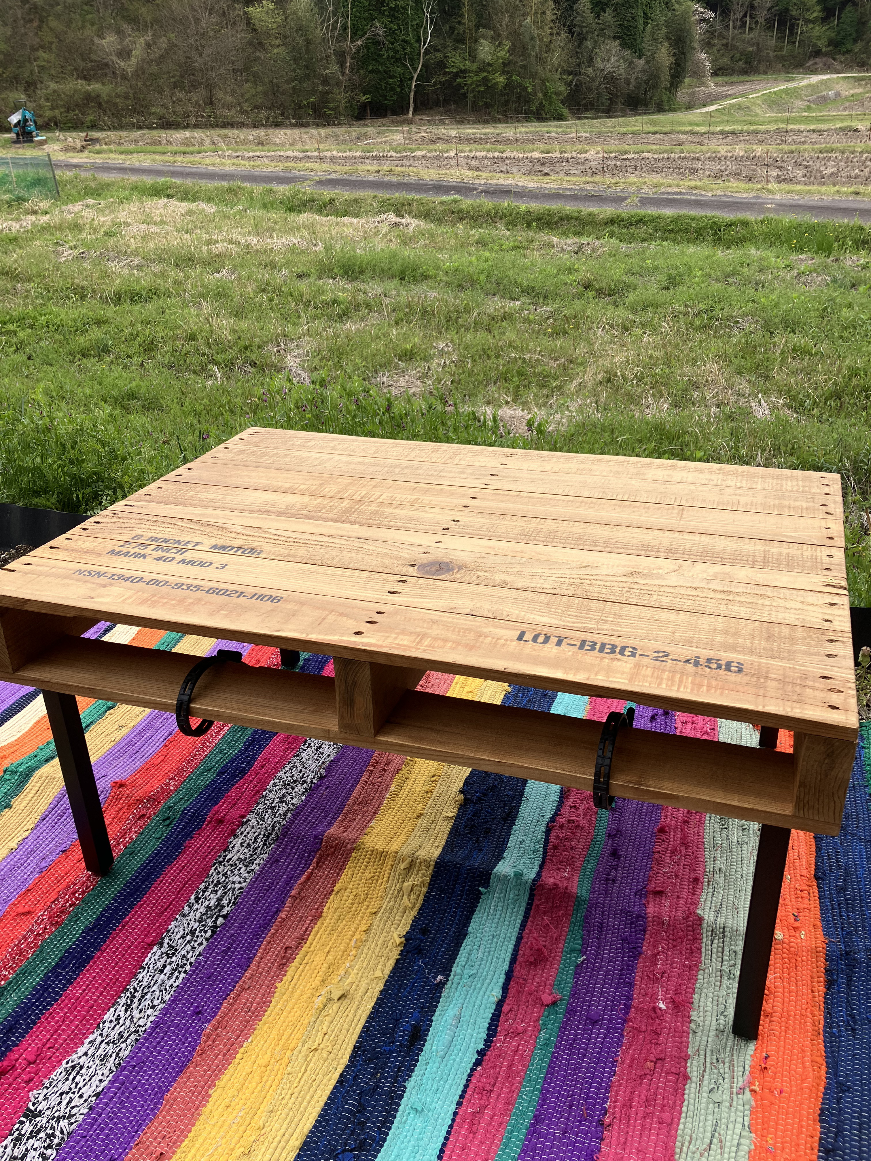 US MILITALY アウトドア　パレットリメイクテーブル